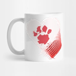 Paw Print Hearts Mug